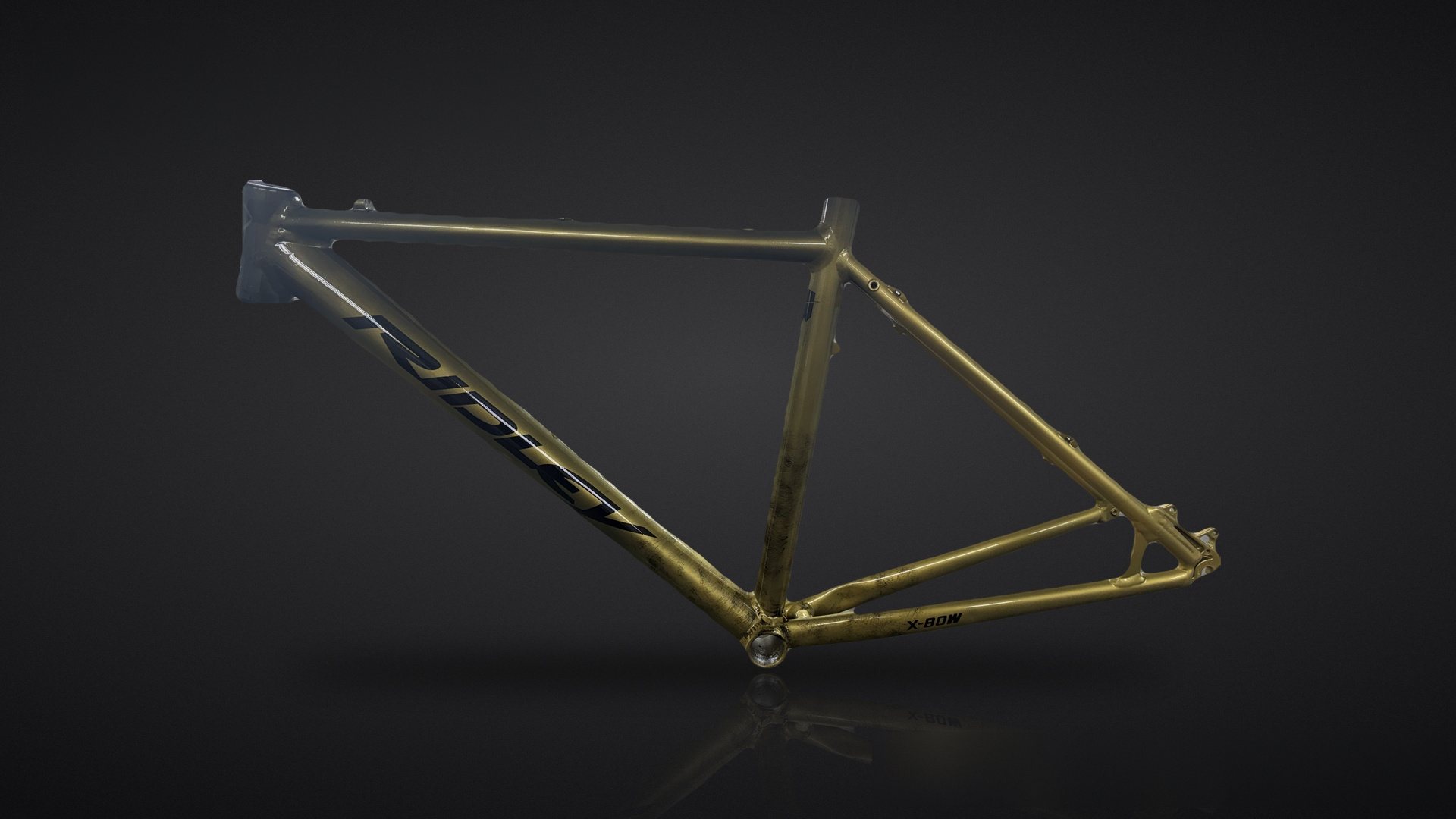 Ridley X-Bow en studio, dégradé gris vers or